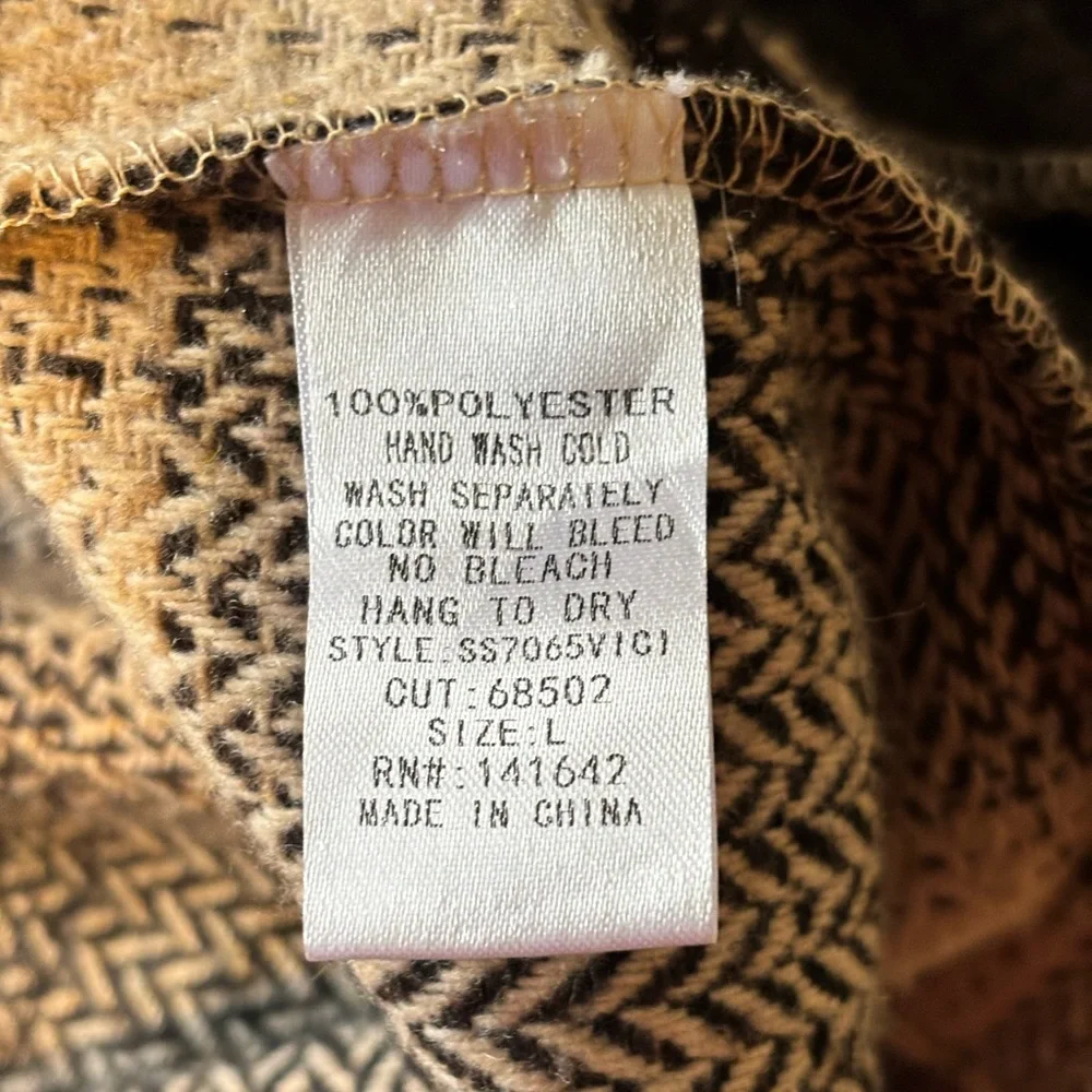 🌸 She + Sky Women’s Size Large Plaid Brown Belted Shacket
